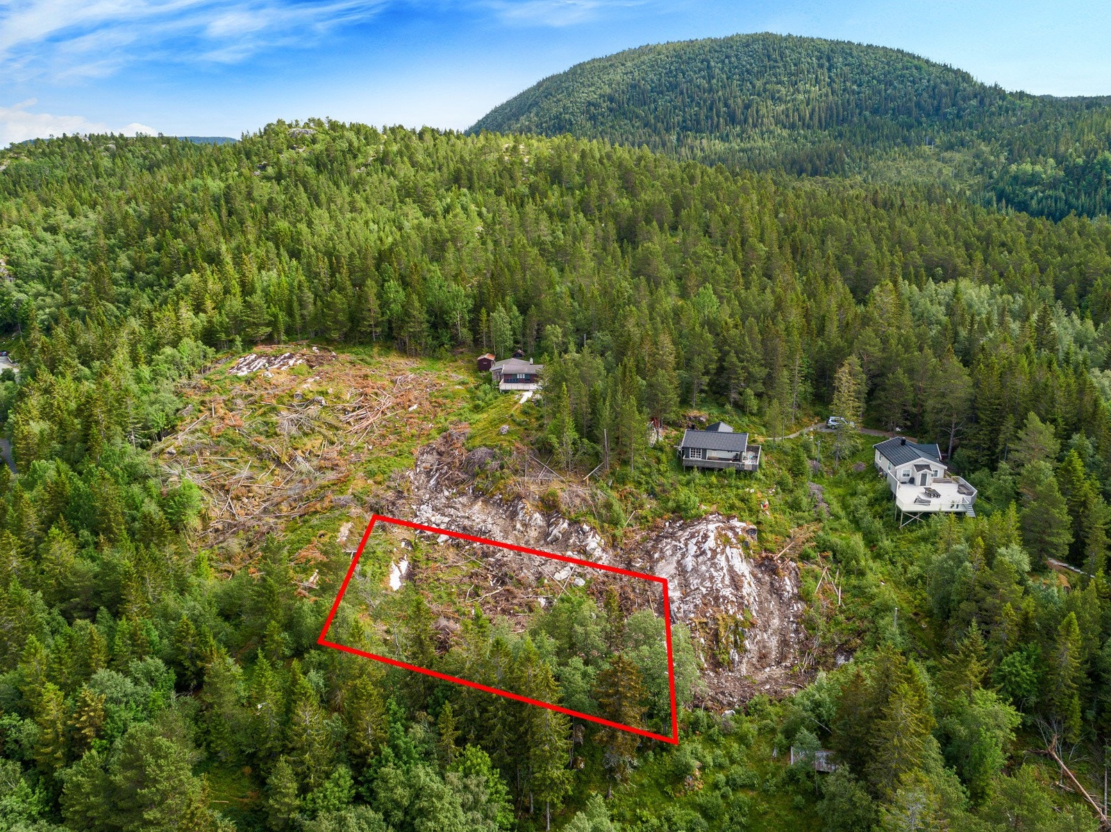 Tomten er markert på bildet Galleribilde