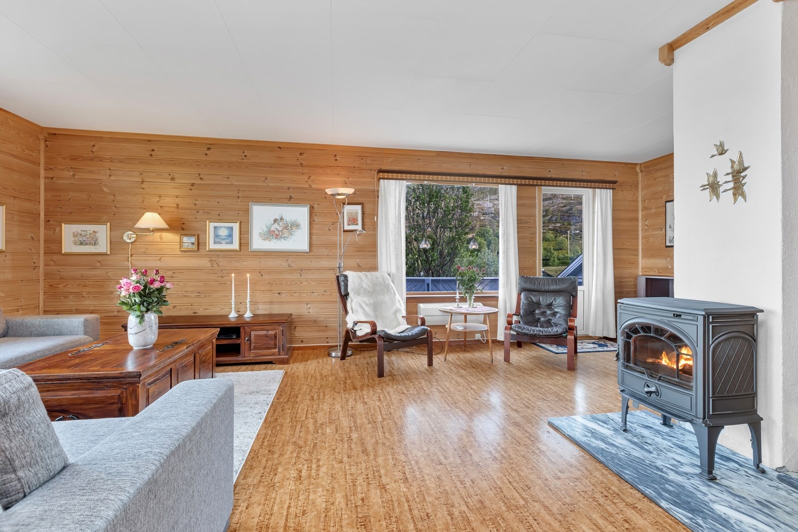 Hovedplan - Vedovn i stue Galleribilde