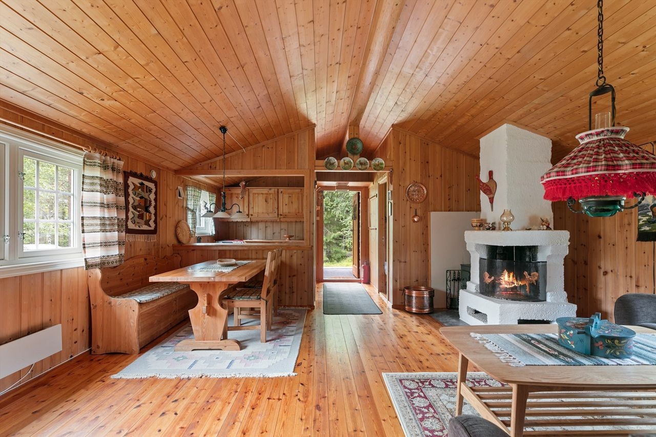 Koselig, åpen peis. Galleribilde