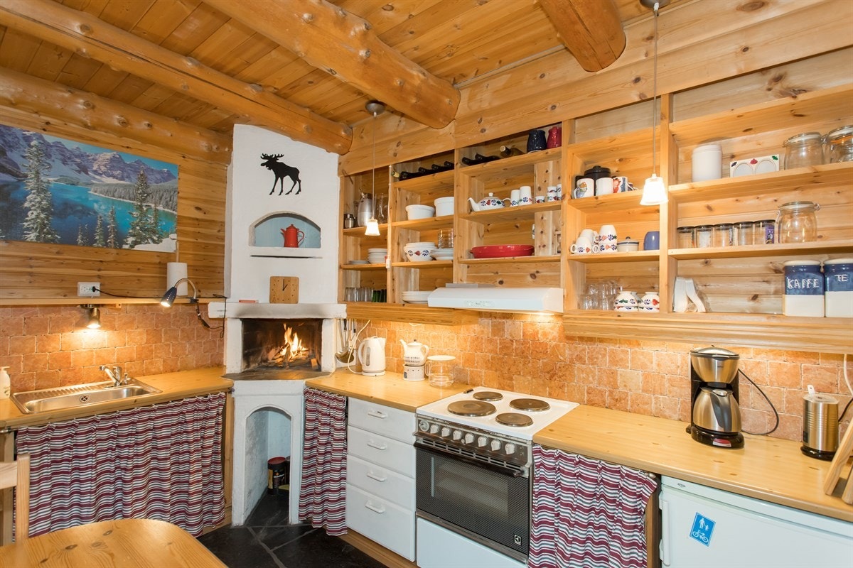 Kjøkken med peis Galleribilde