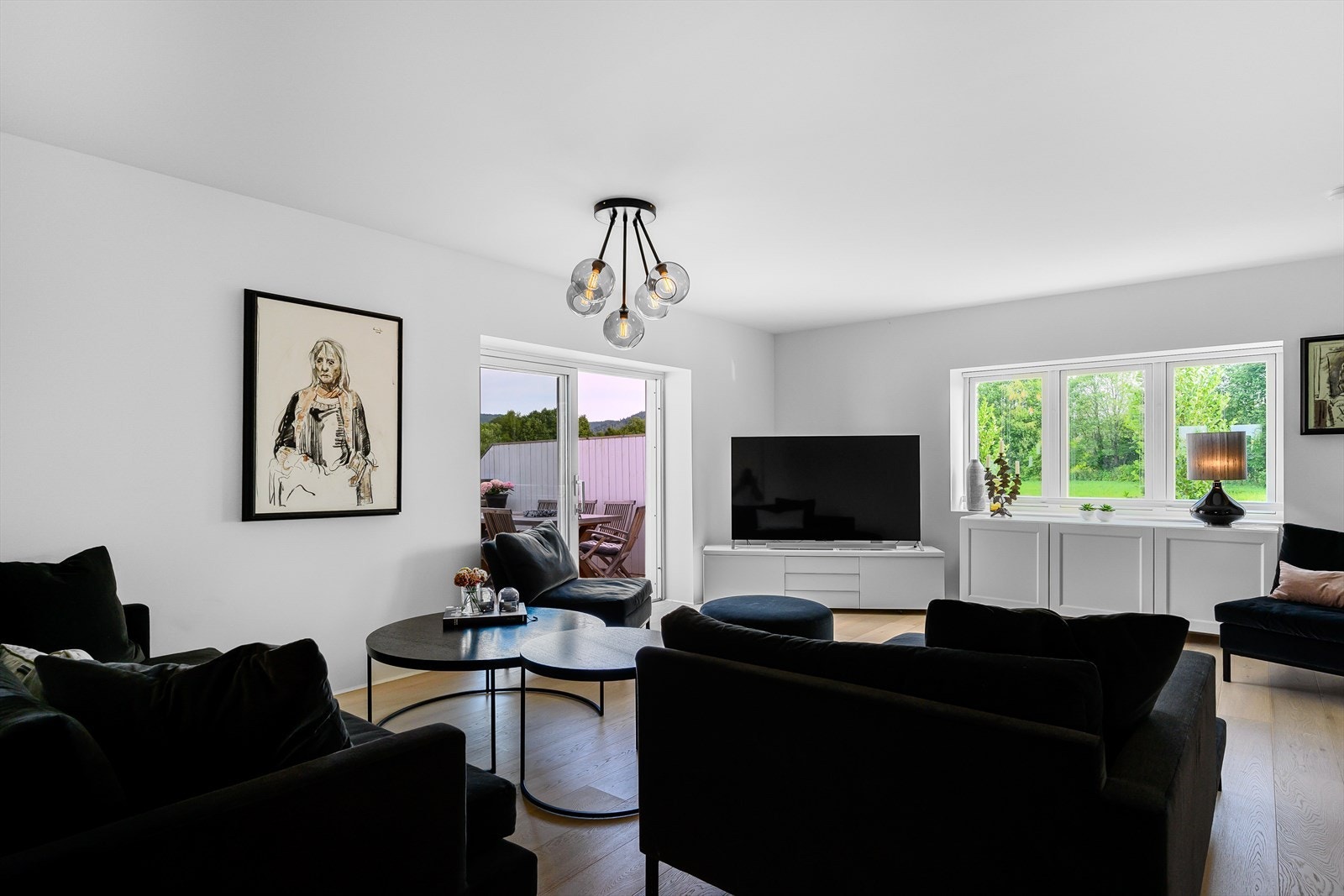 Stue med TV-opplegg. Galleribilde