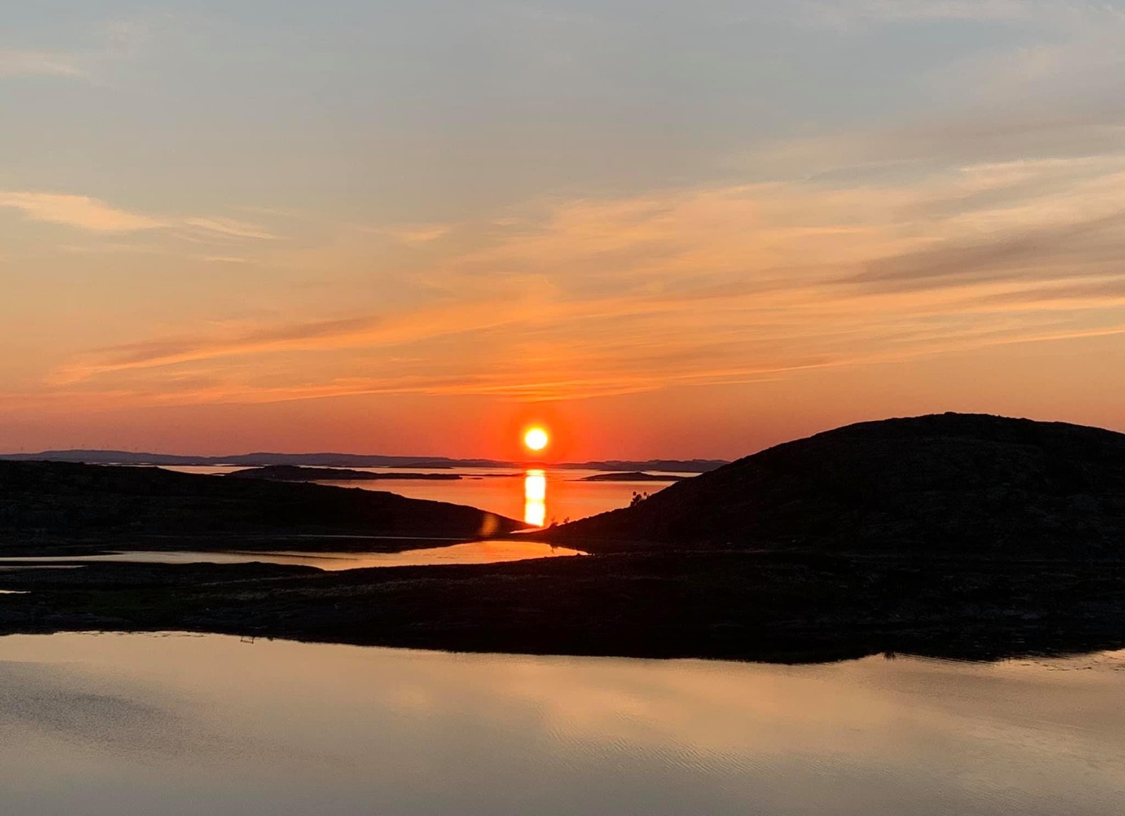 Solnedgang fra Brennholmen ved Abelvær Galleribilde