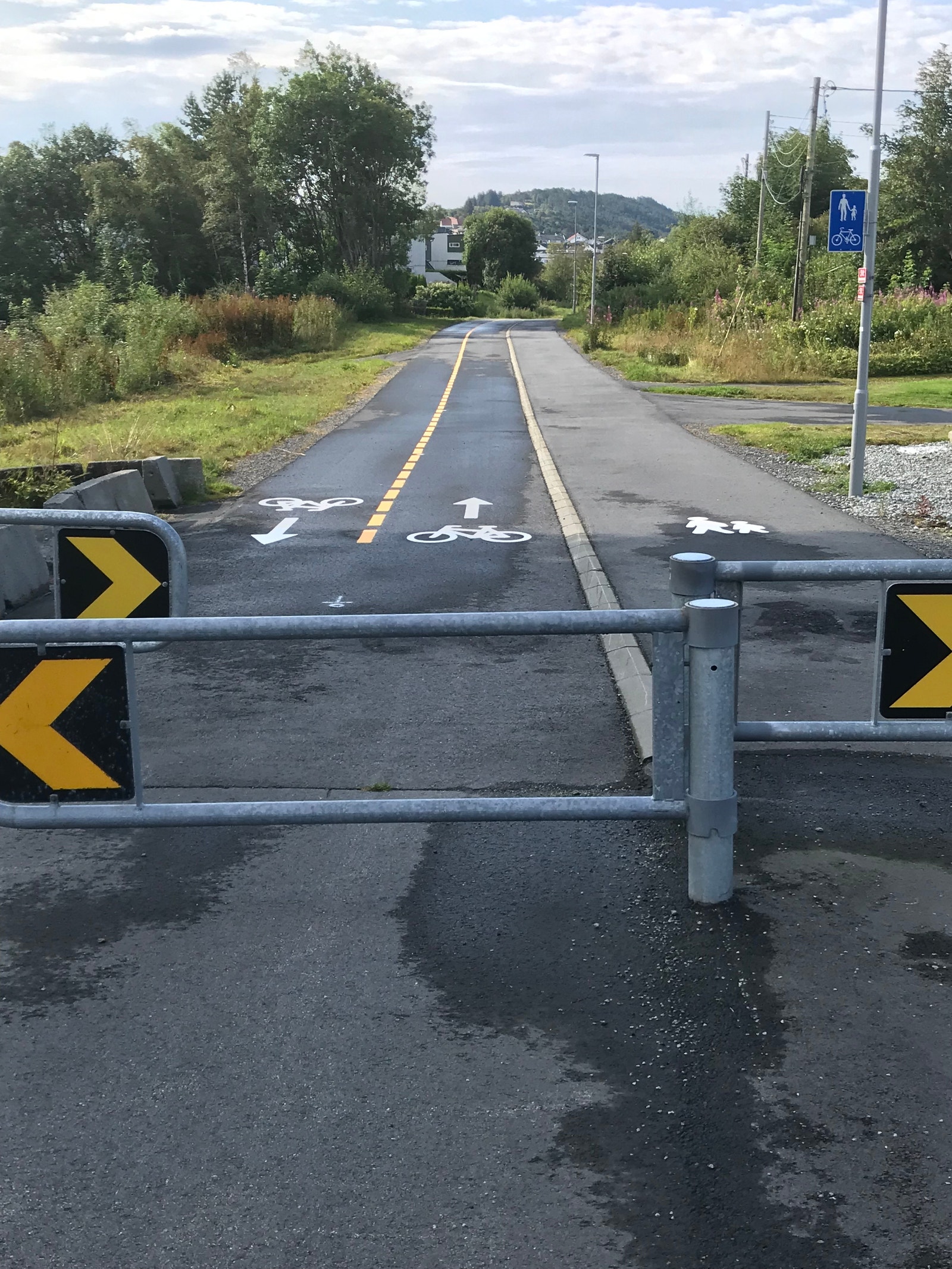 Flott nyetablert sykkel/gang vei rett nedenfor tomta Galleribilde