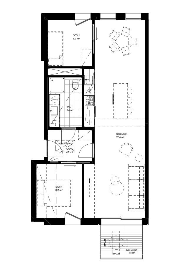 Leilighetsplantegning Galleribilde