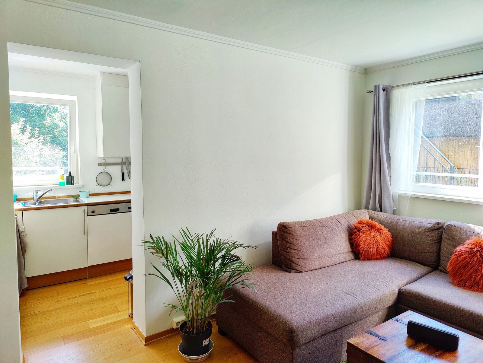 Hjørne / sovesofa med soveplass for 2 gjester. Galleribilde
