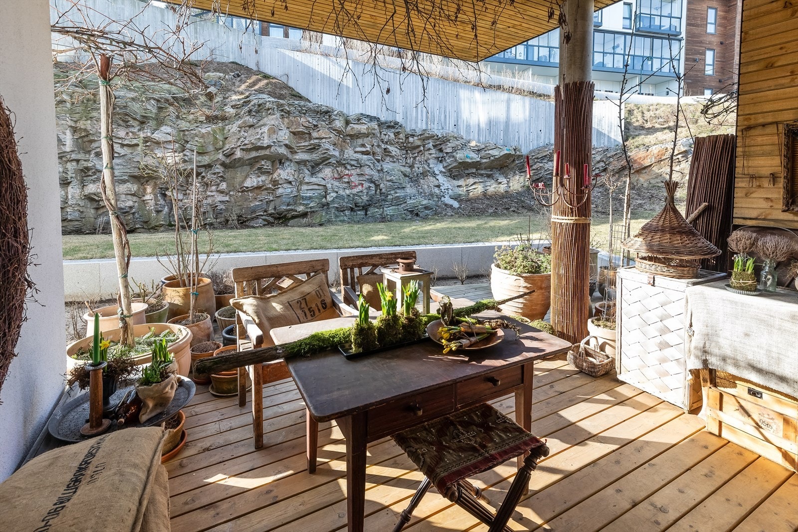 Uteområdet tilhørende leiligheten. Galleribilde