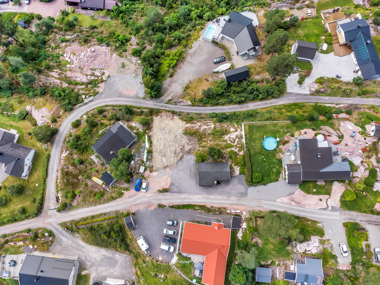 Stor og delvis flat tomt Galleribilde