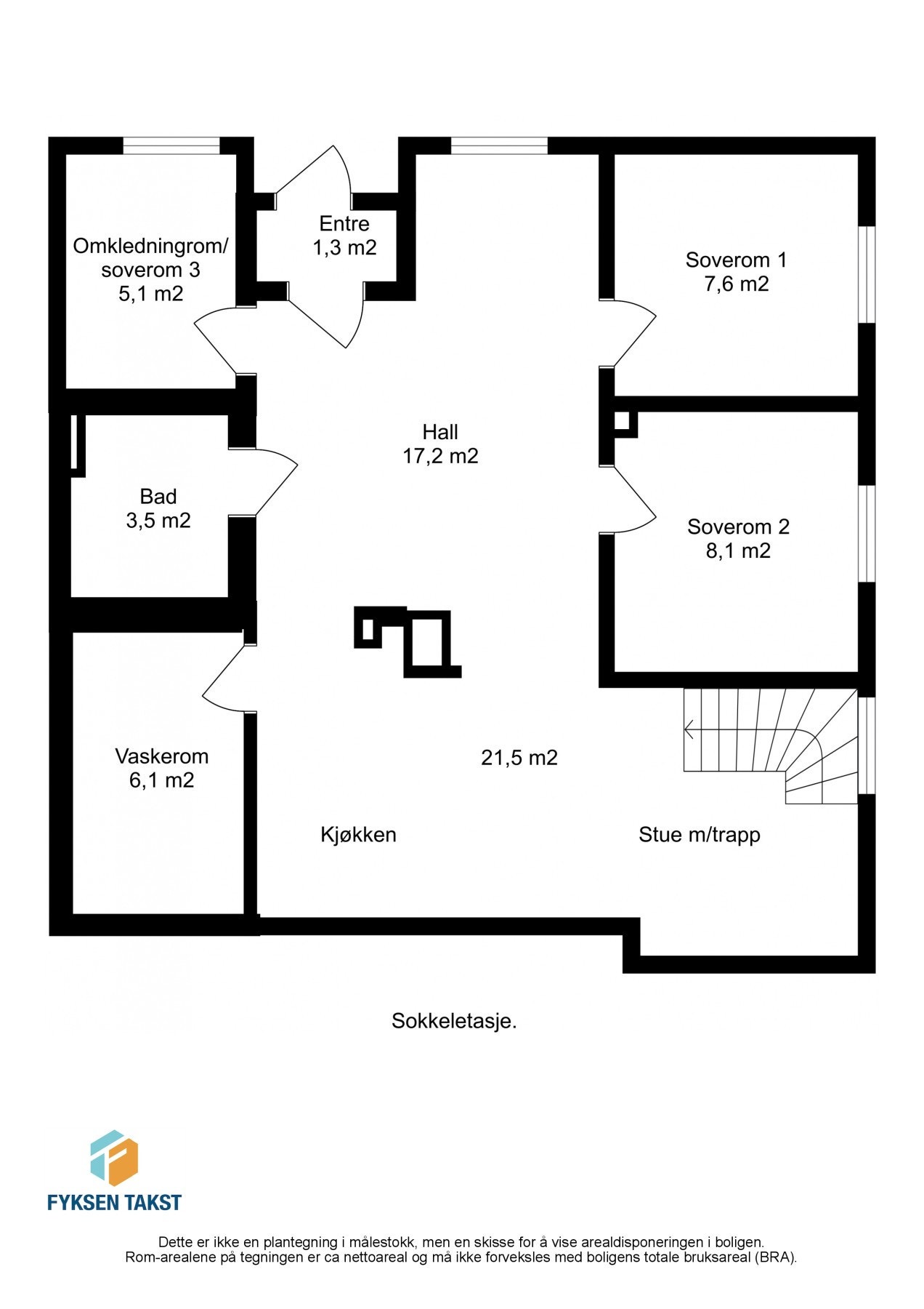 Planskisse sokkeletasje Galleribilde