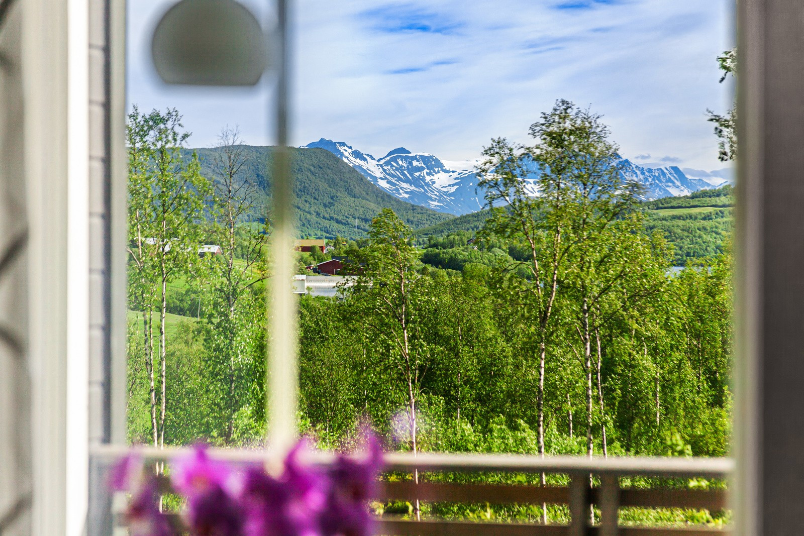 Nydelig utsikt mot majestetiske fjell!