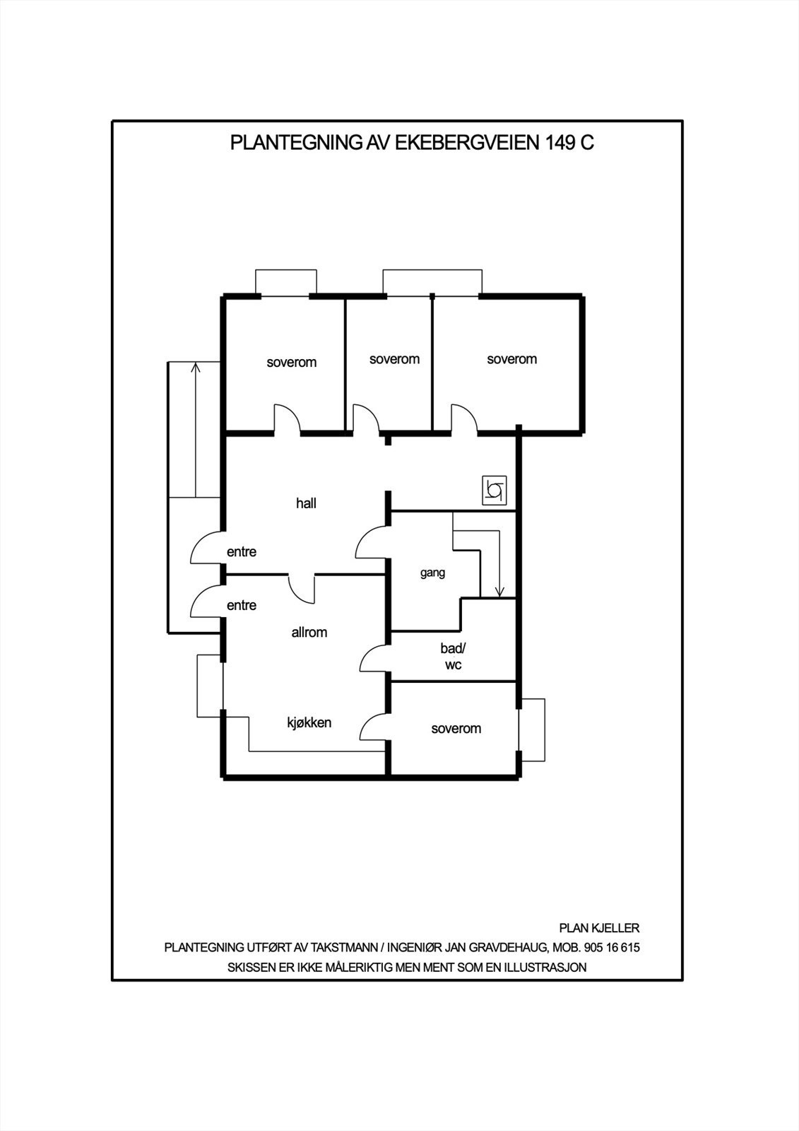 Plantegning - kjeller. Galleribilde