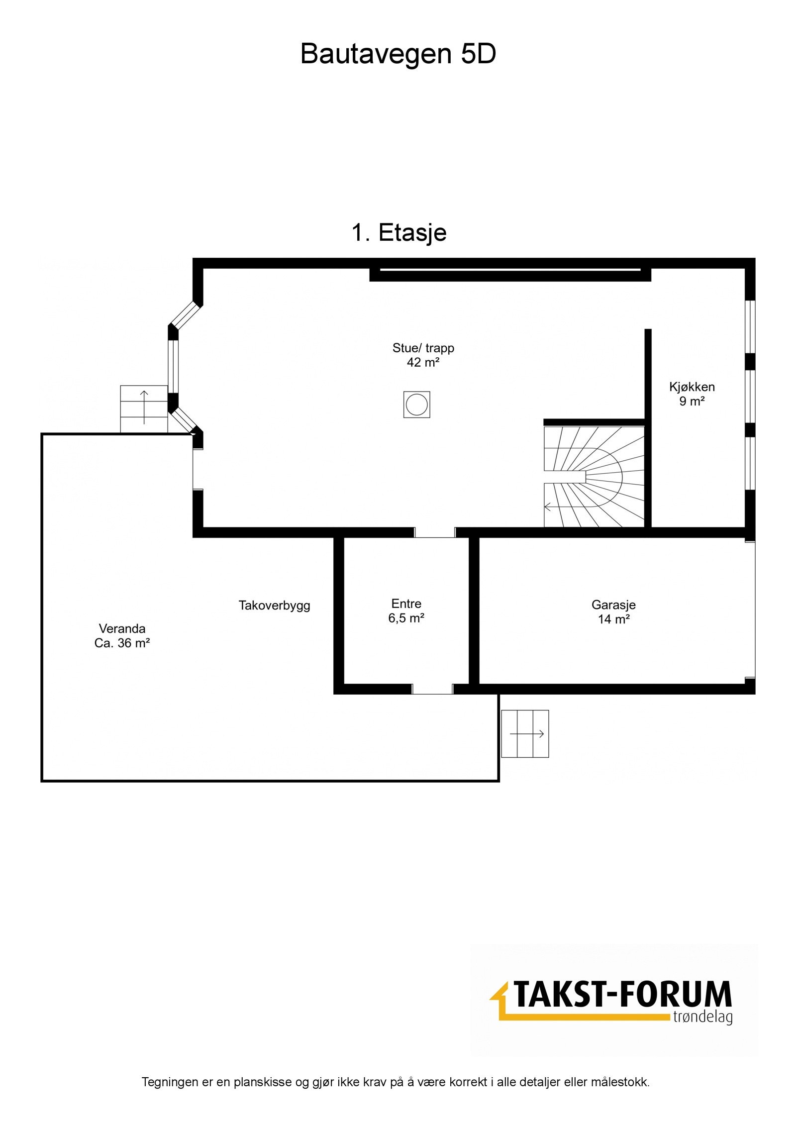 Planskisse 1 etg. Galleribilde