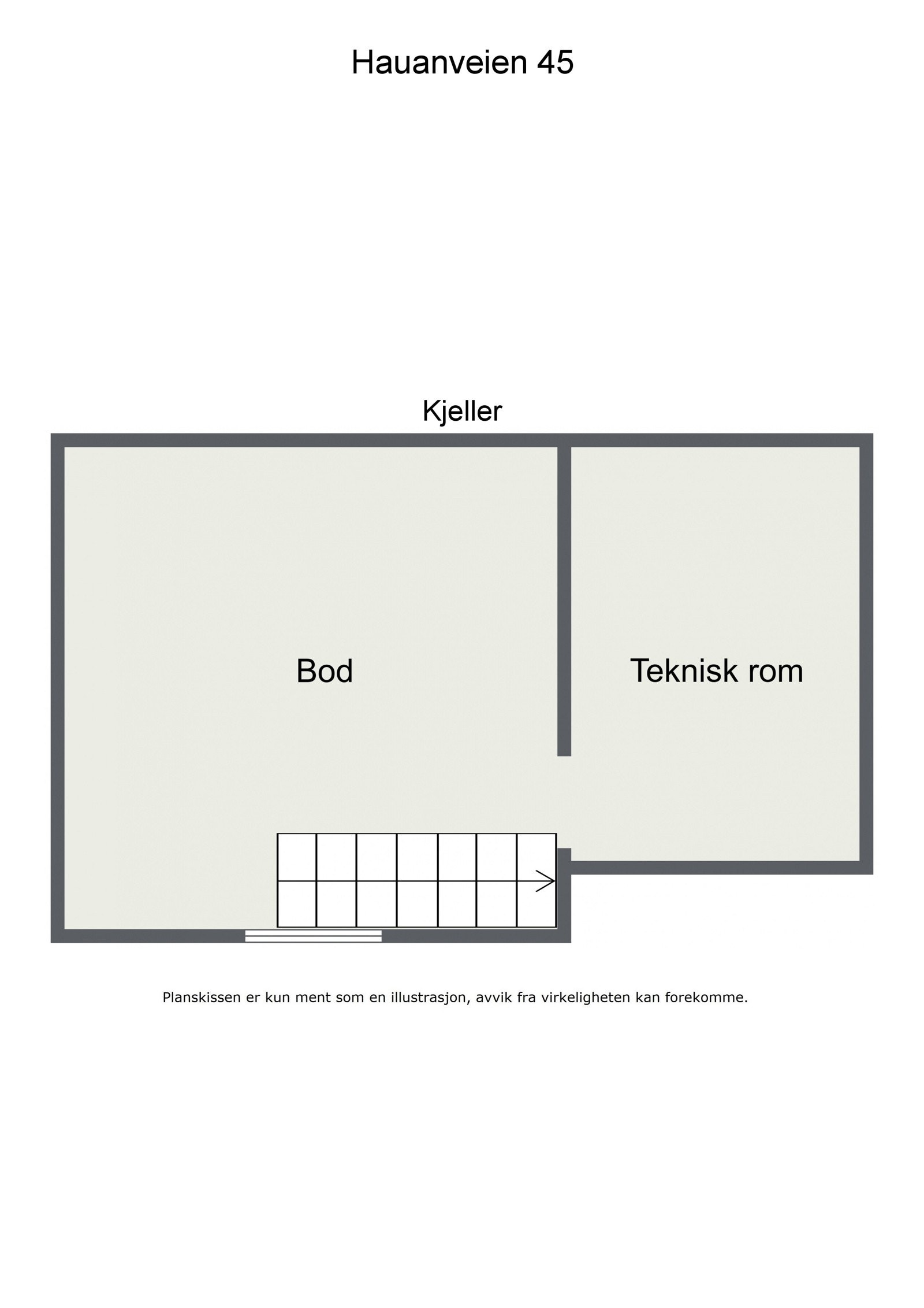 Plantegning kjeller. Galleribilde