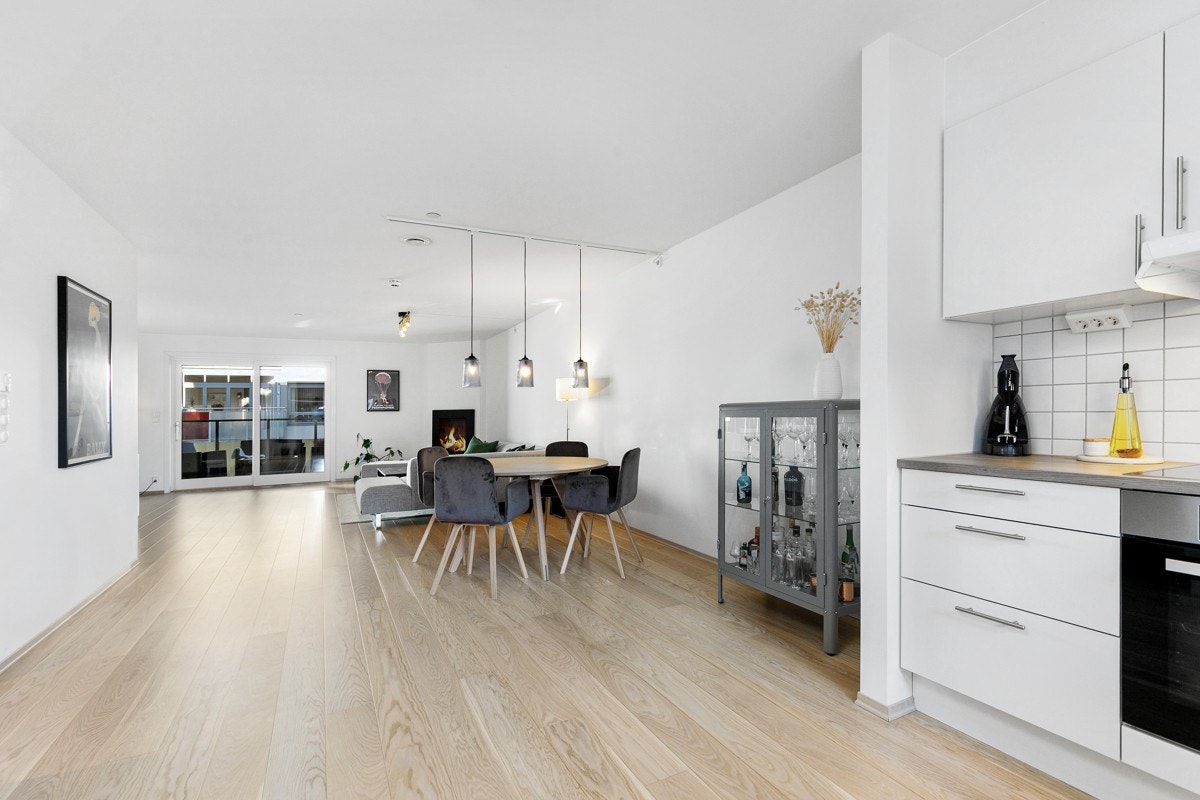 Under parketten er det vannbåren gulvvarme. Galleribilde