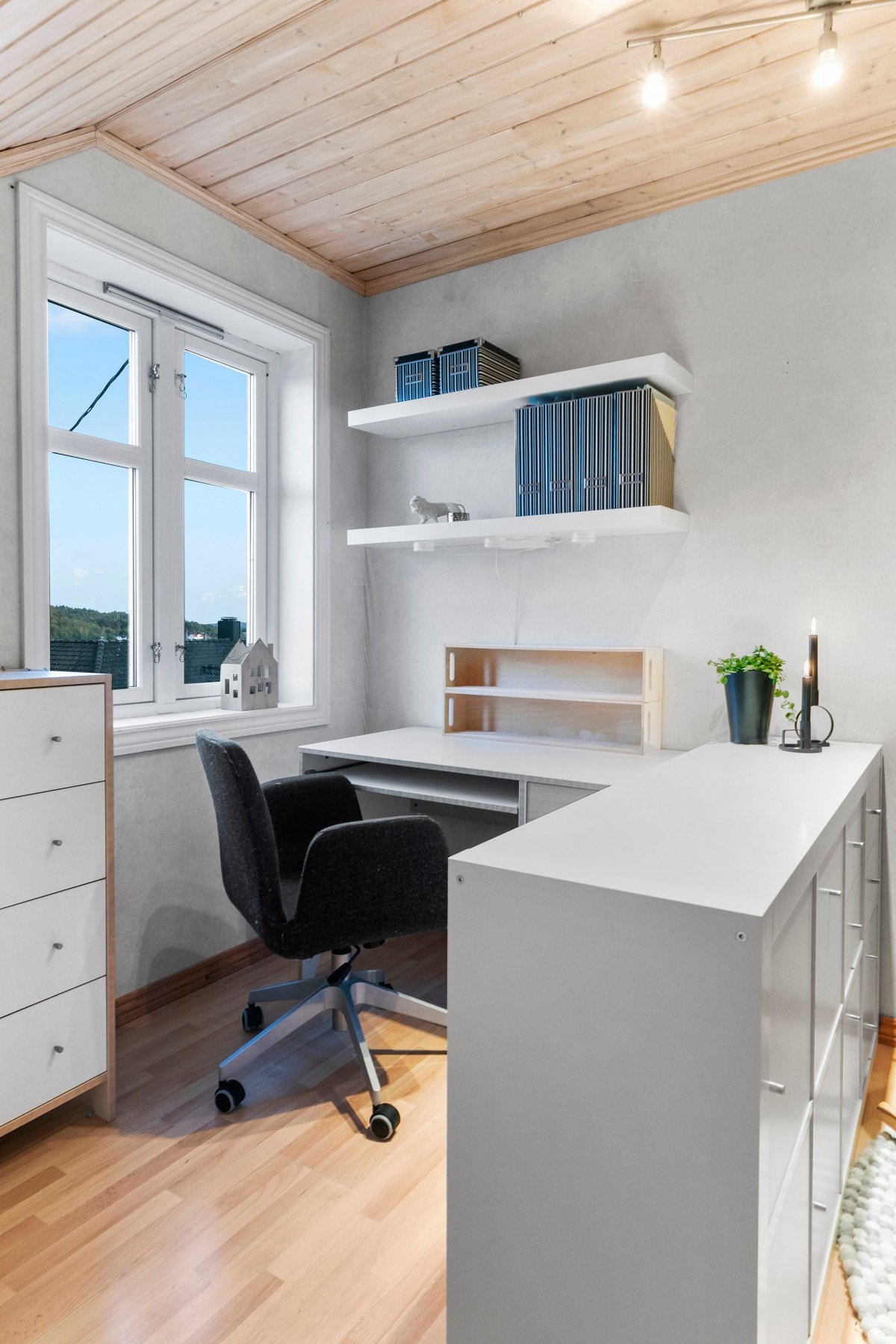 Sovealkove gir mulighet for skrivebord. Galleribilde