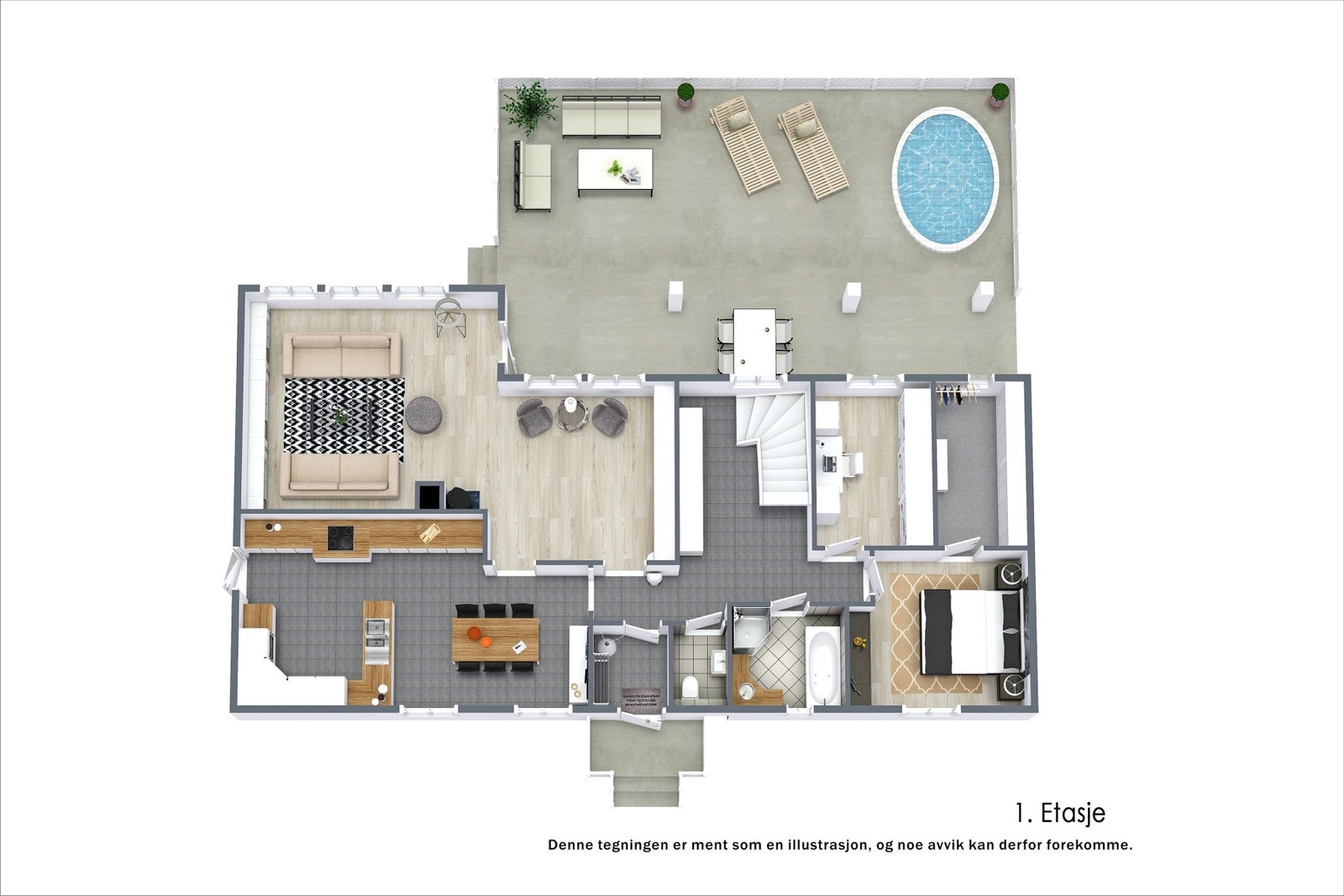 Plantegning 1.etg Galleribilde