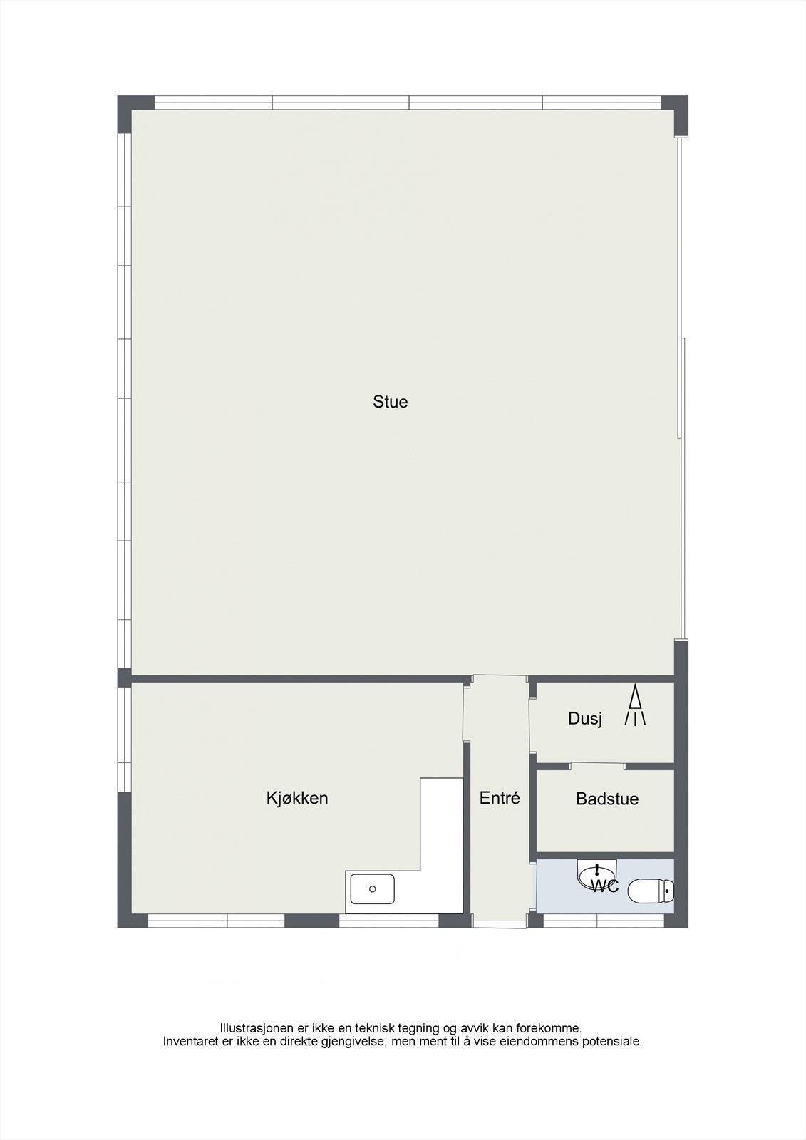 Planskisse av annekset "badehuset". Galleribilde