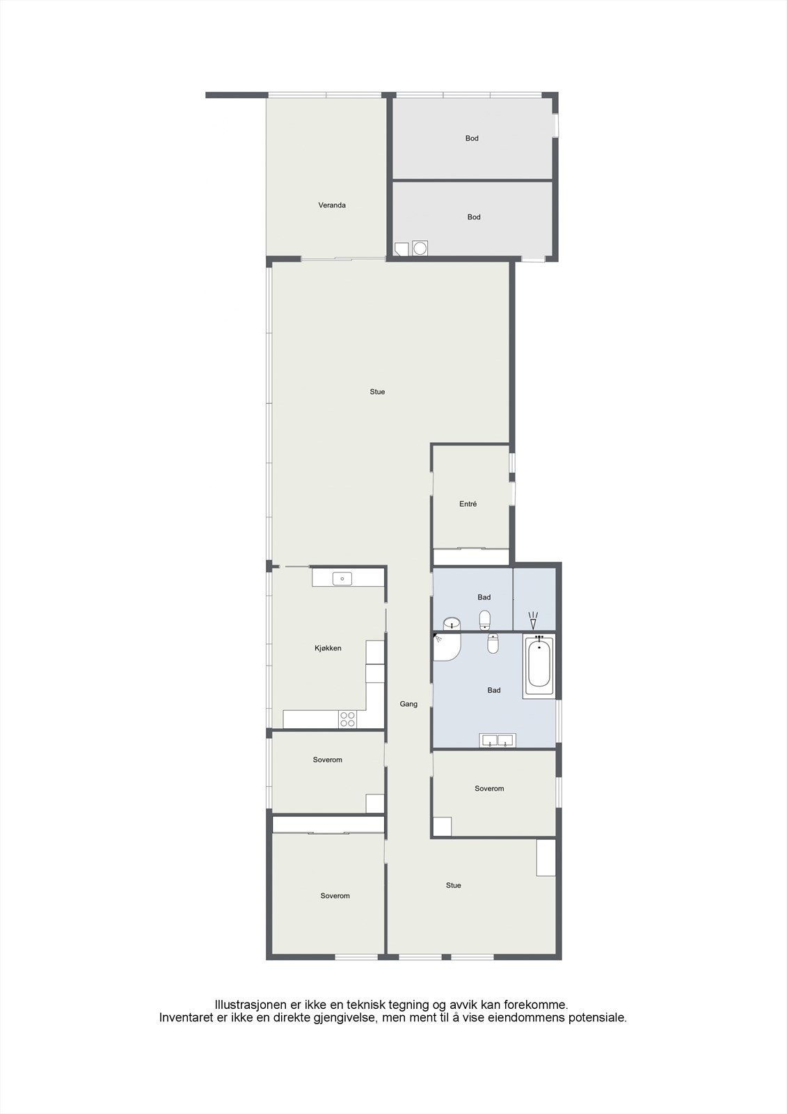 Planskisse av boligen. Galleribilde