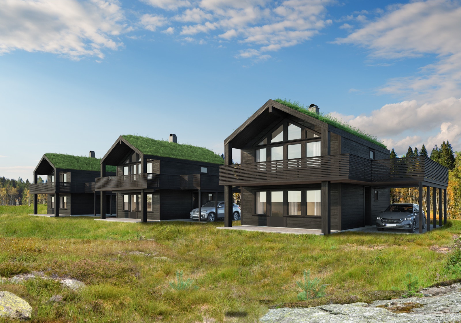 3 D tegning av hytte Galleribilde