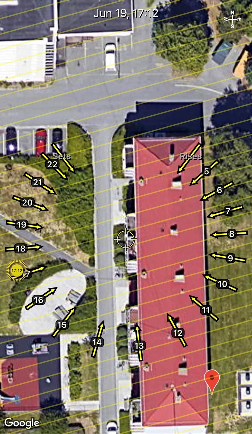 Meget gode sol og lysforhold (bildet er hentet fra app sunseeker) Galleribilde