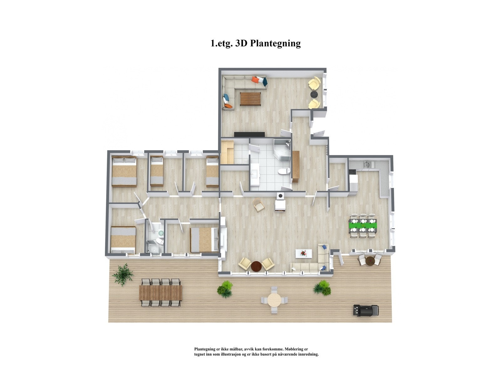 1. Etasje - 3D Floor Plan Galleribilde