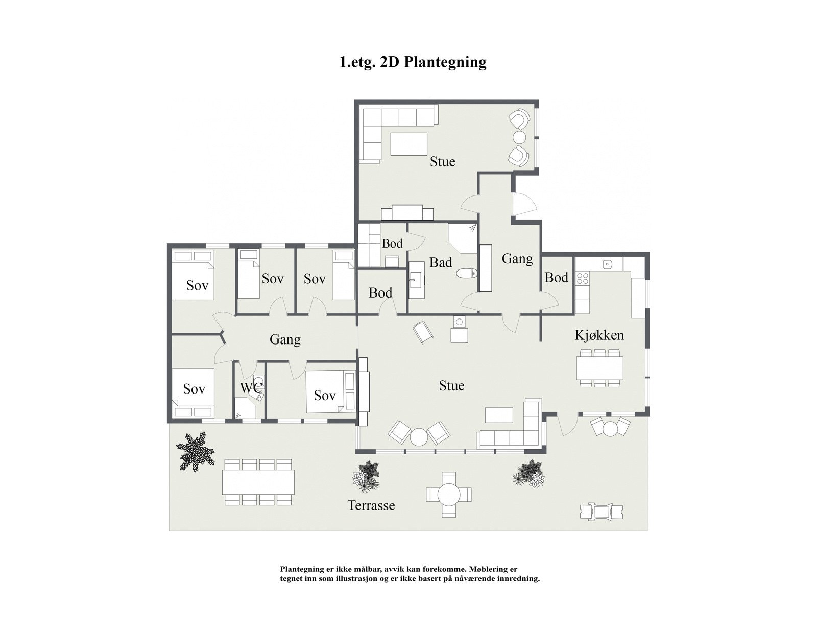 1. Etasje - 2D Floor Plan kopi Galleribilde