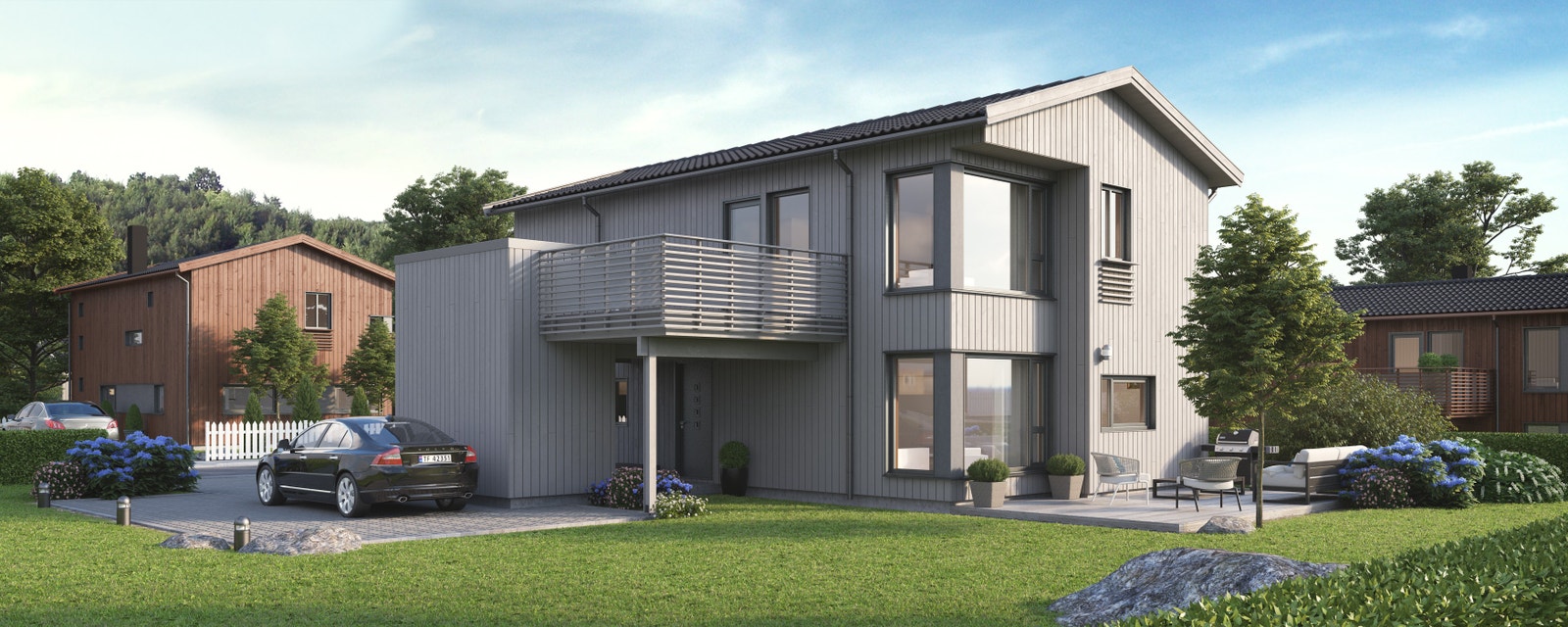 Tomten har godkjent rammeløyve for huset Trend, men dette kan endres. Majo Eigedom har byggeklausul på tomten. Galleribilde