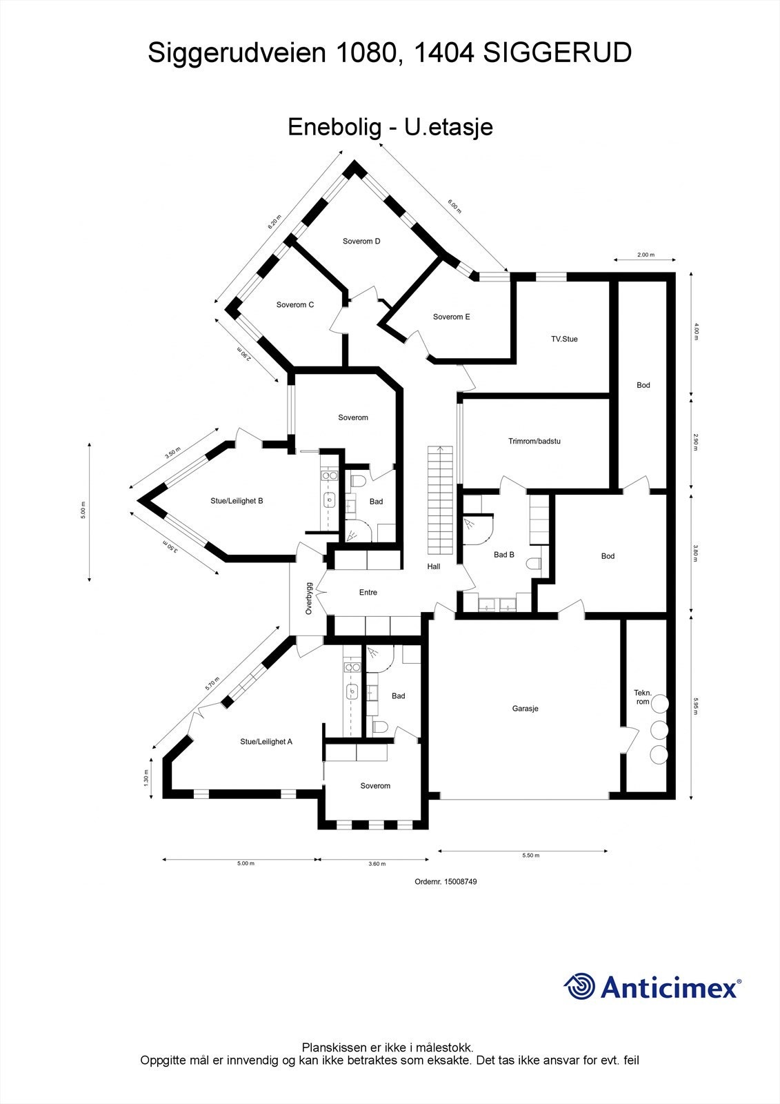 Plantegning underetasje Galleribilde