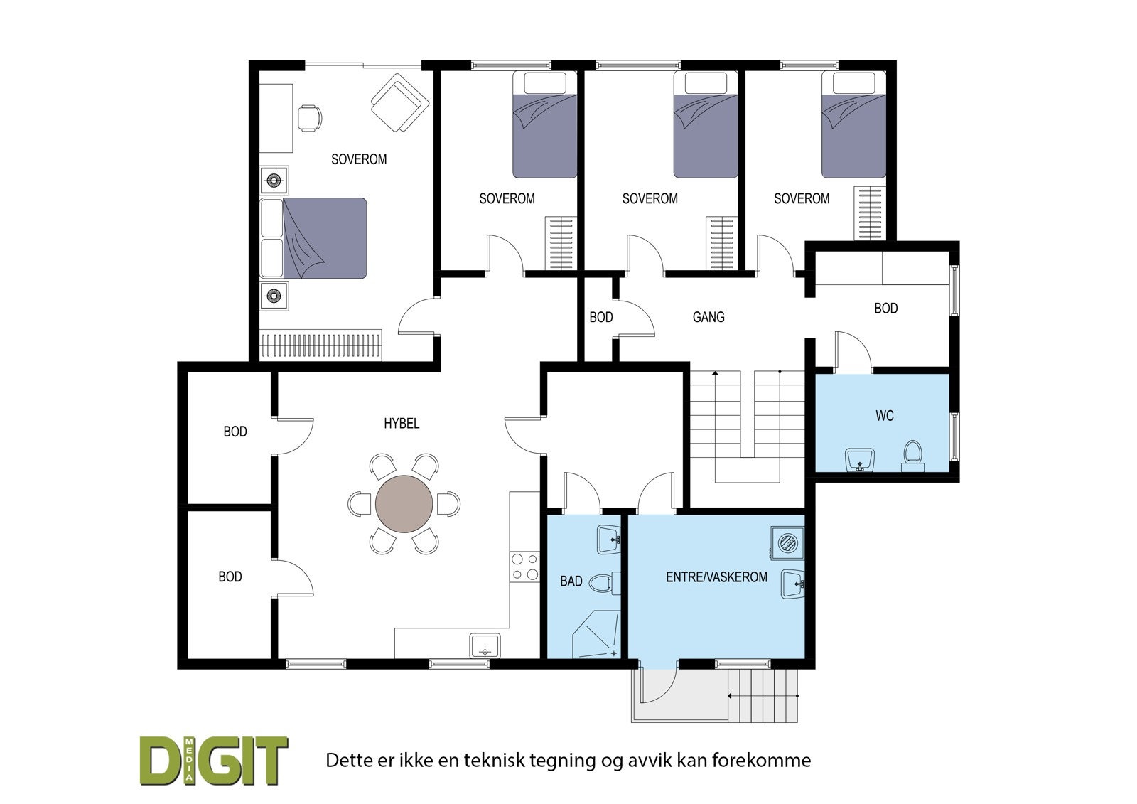 Plantegning underetasje. Galleribilde