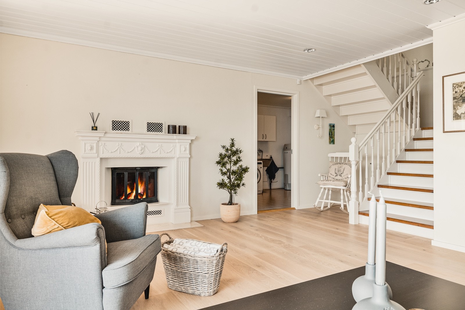 Det er lagt varmekabler i alle rom i denne etasjen med unntak av bod. Galleribilde