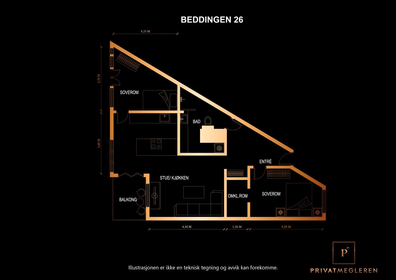Beddingen 26 - Plantegning Galleribilde