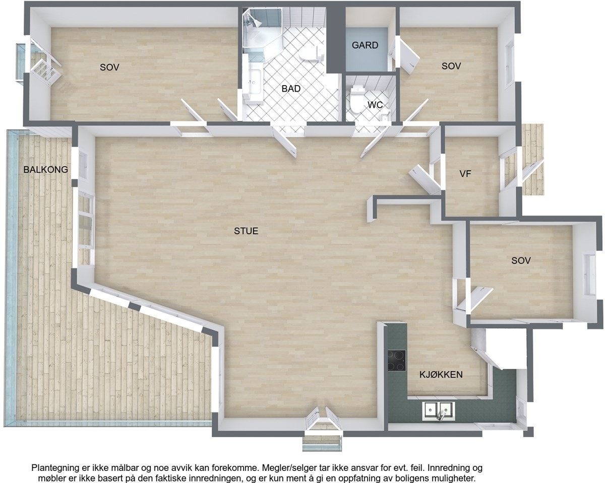 Kjerkevågen 8F Plantegning Galleribilde