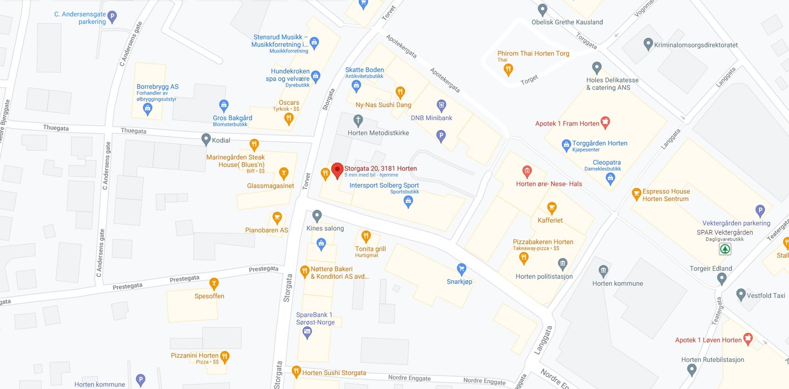 Plassering på kart. Galleribilde