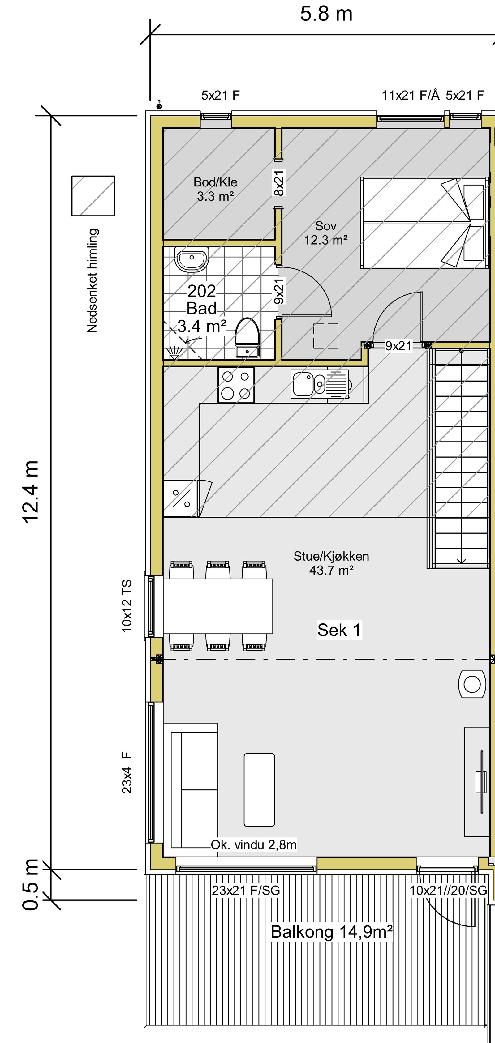 Planteikning 2.etg seksjon 1 Galleribilde