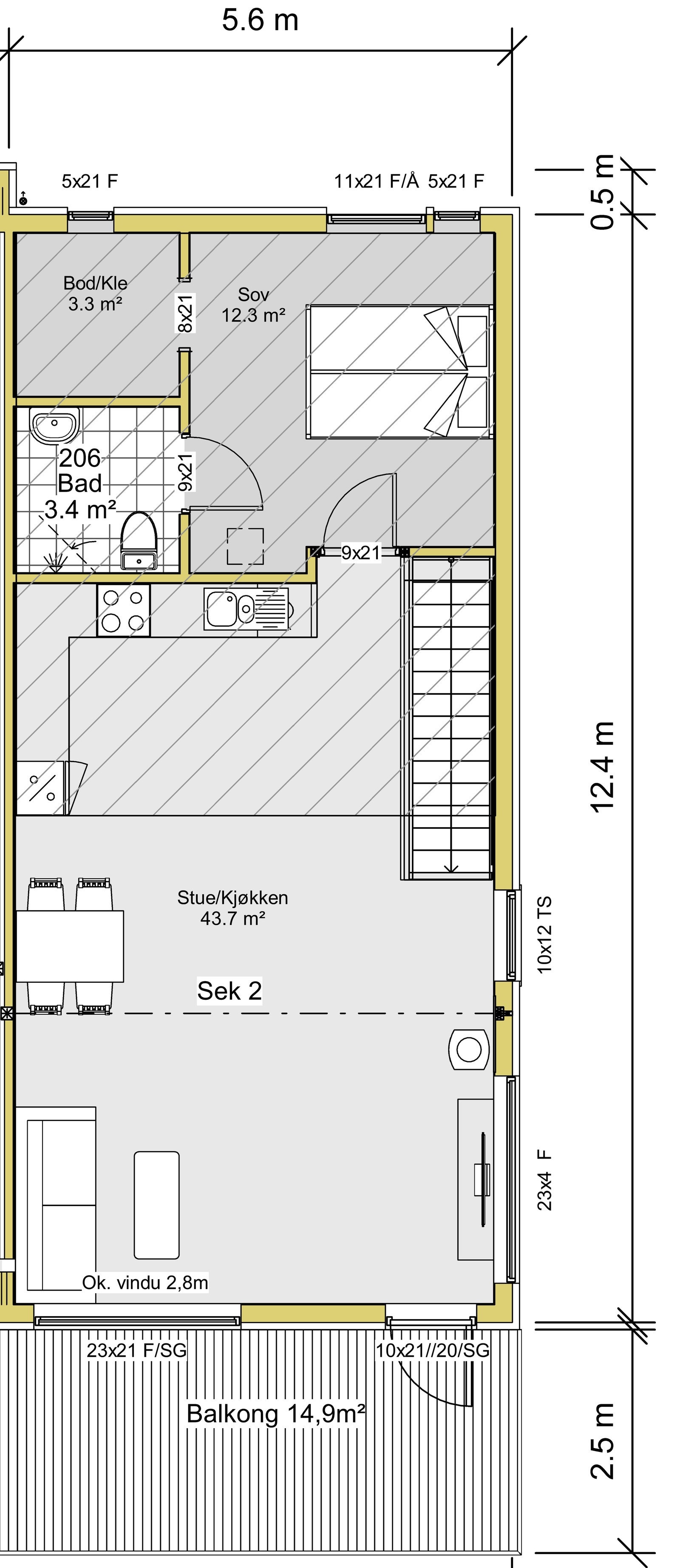 Planteikning 2.etg seksjon 2 Galleribilde