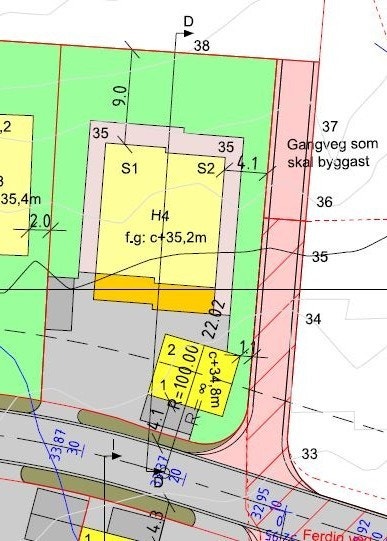 Situasjonsplan hus 4, Dragsundråsa 12 A og B. Galleribilde