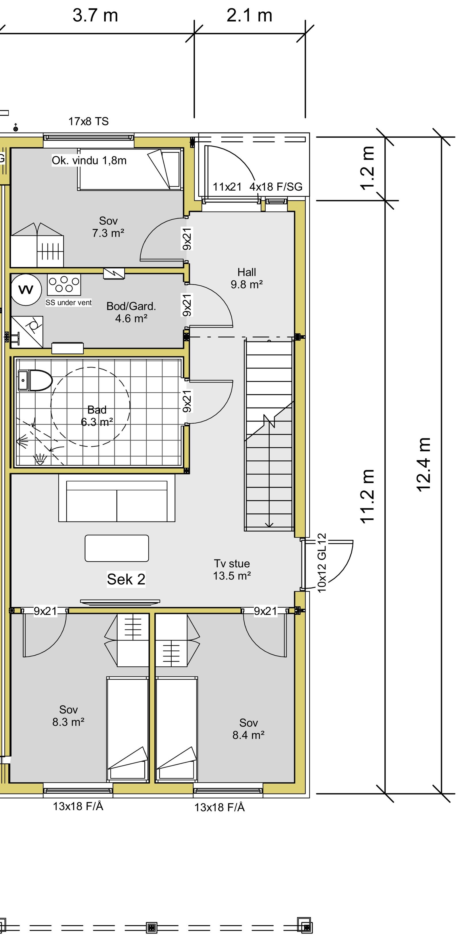 Planteikning 1.etg seksjon 2 Galleribilde