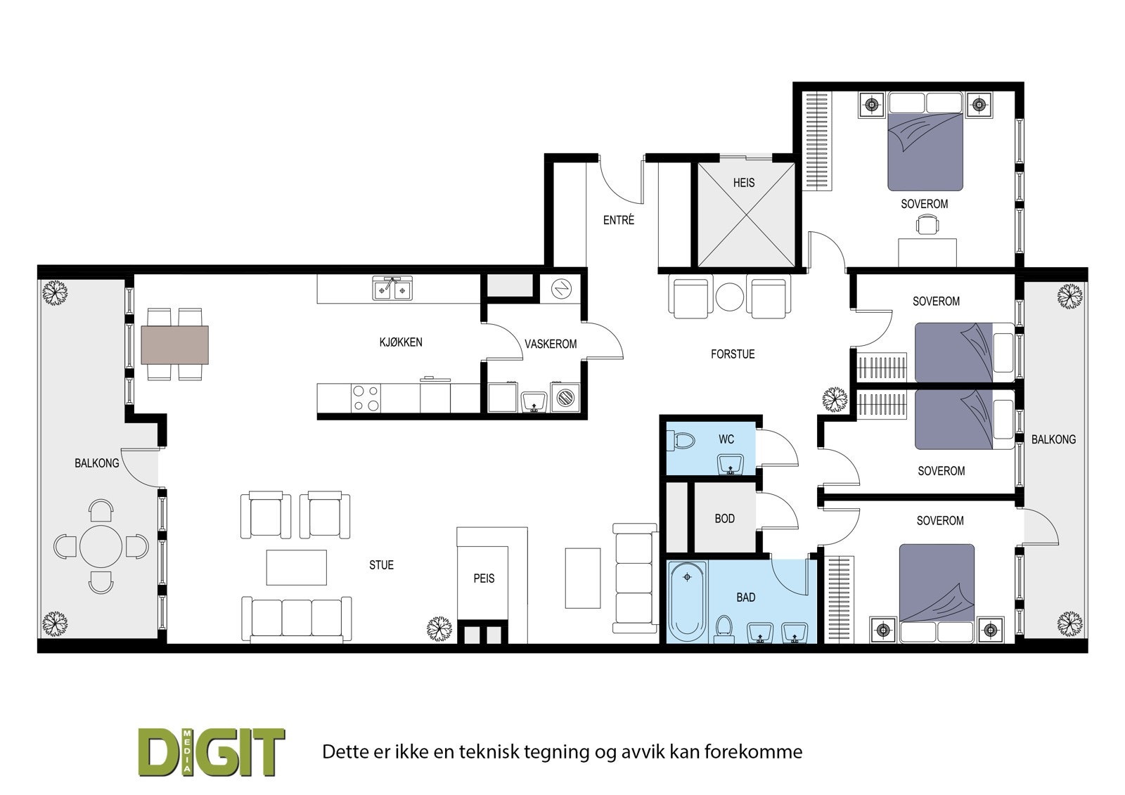 Plantegning Lychesvingen 28, 4. etasje Galleribilde