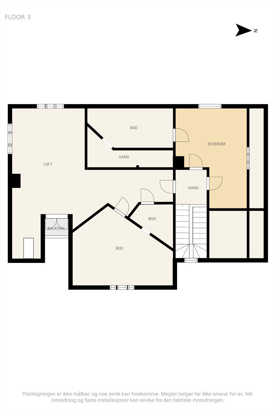 Plantegning loftsetasje Galleribilde