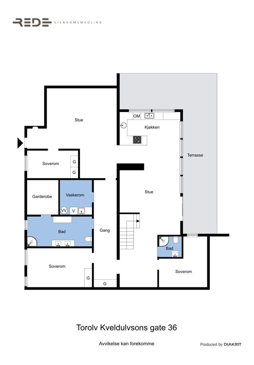 Plantegning av 3. etg. med rombenevnelser i 2D Galleribilde