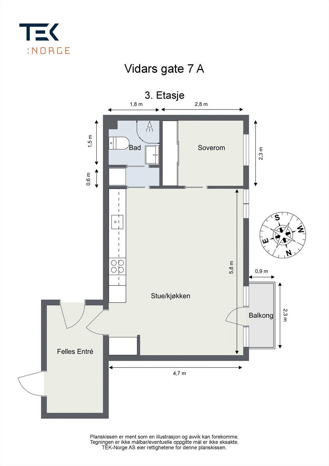 Plantegning. Kjellerbod på ca. 5,4kvm. Galleribilde