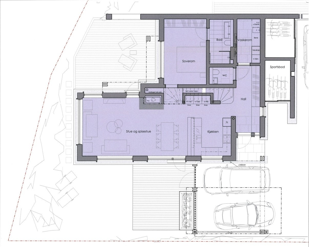 Plantegning 1. etasje Galleribilde