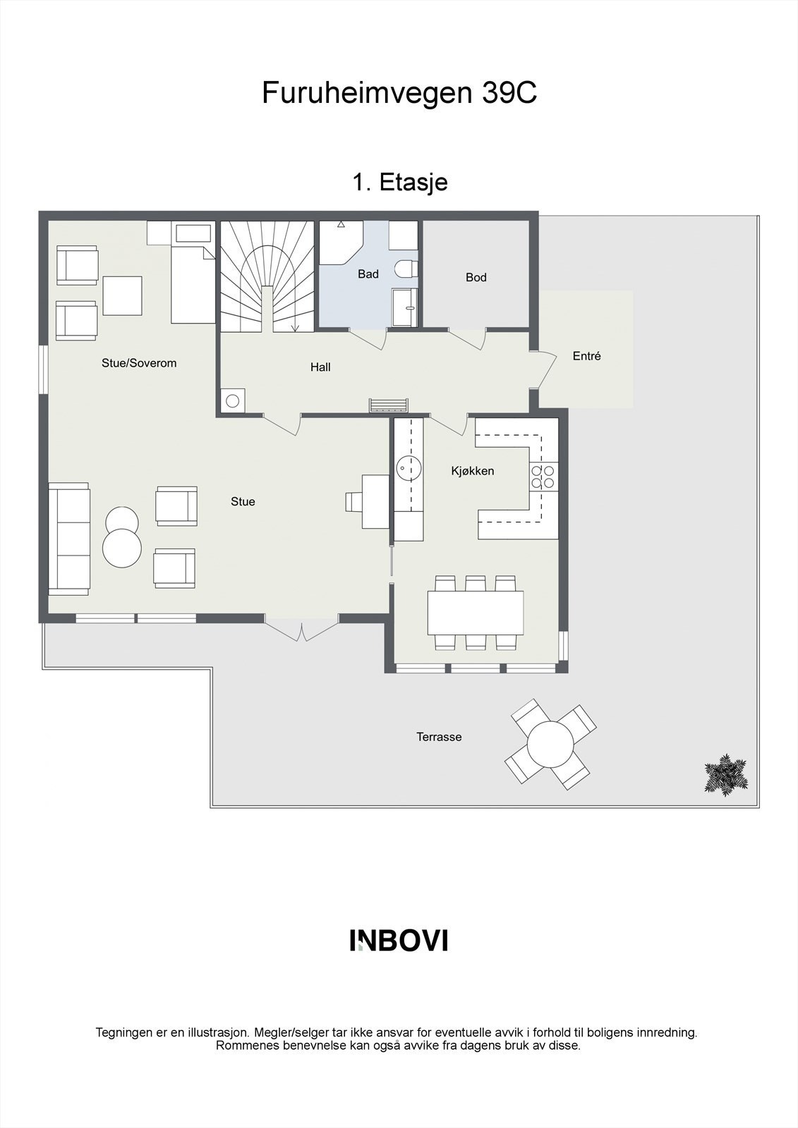 Plantegning 1.etg Galleribilde