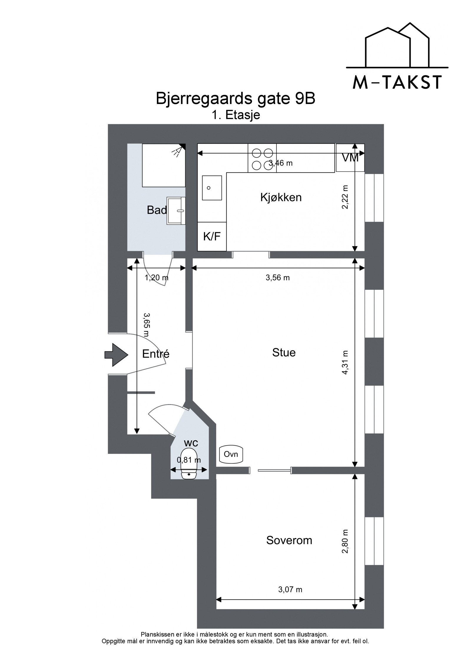 Bjerregaards gate 9B - Plantegning Galleribilde