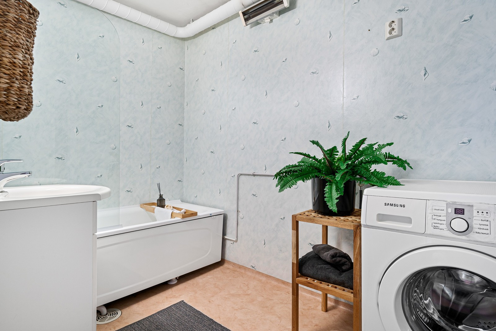 Opplegg for vaskemaskin på badet