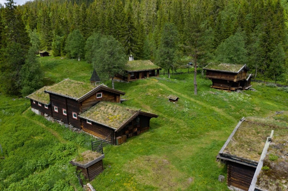 Låve med gamlestua og loft i bakkant Galleribilde