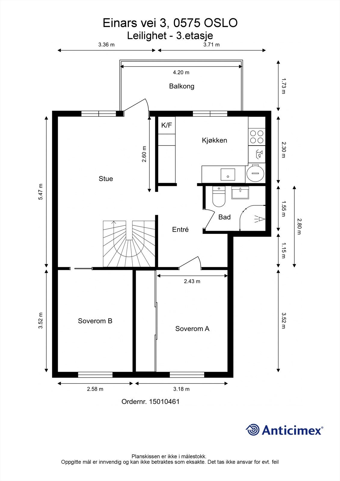 Plantegning for 3. etasje Galleribilde