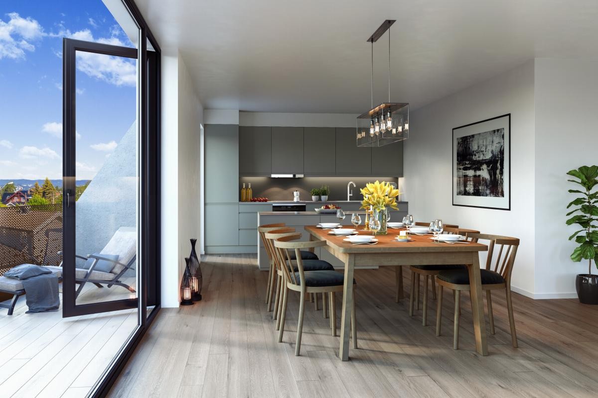 Kun ment som illustrasjon - avvik vil forekomme. NB! Illustrasjonen viser annen leilighet og detaljer som ikke er inkludert i prisen. Se leveransebeskrivelsen. Galleribilde