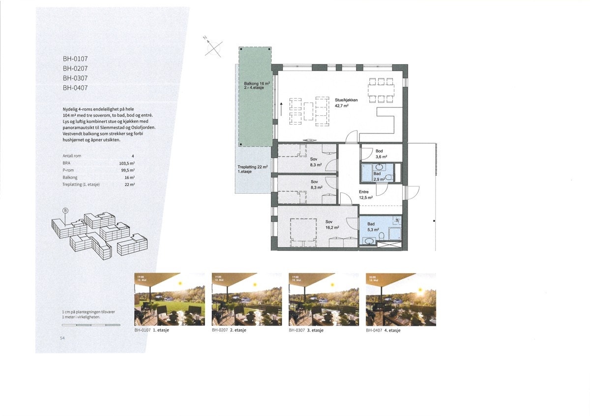 Plantegning over leiligheten Galleribilde