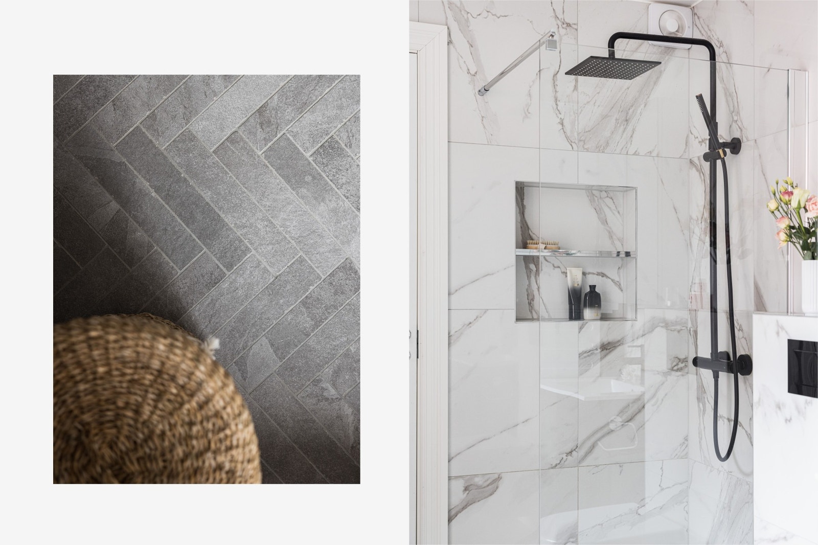 Vakre, stilrene og moderne detaljer. Eksklusive italienske mosaikkfliser på gulv. Galleribilde