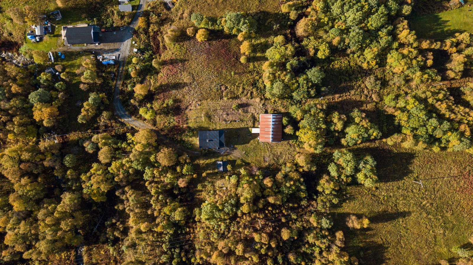 Oversiktsbilde- det perfekte hus eller hytte for den friluftsinterreserte